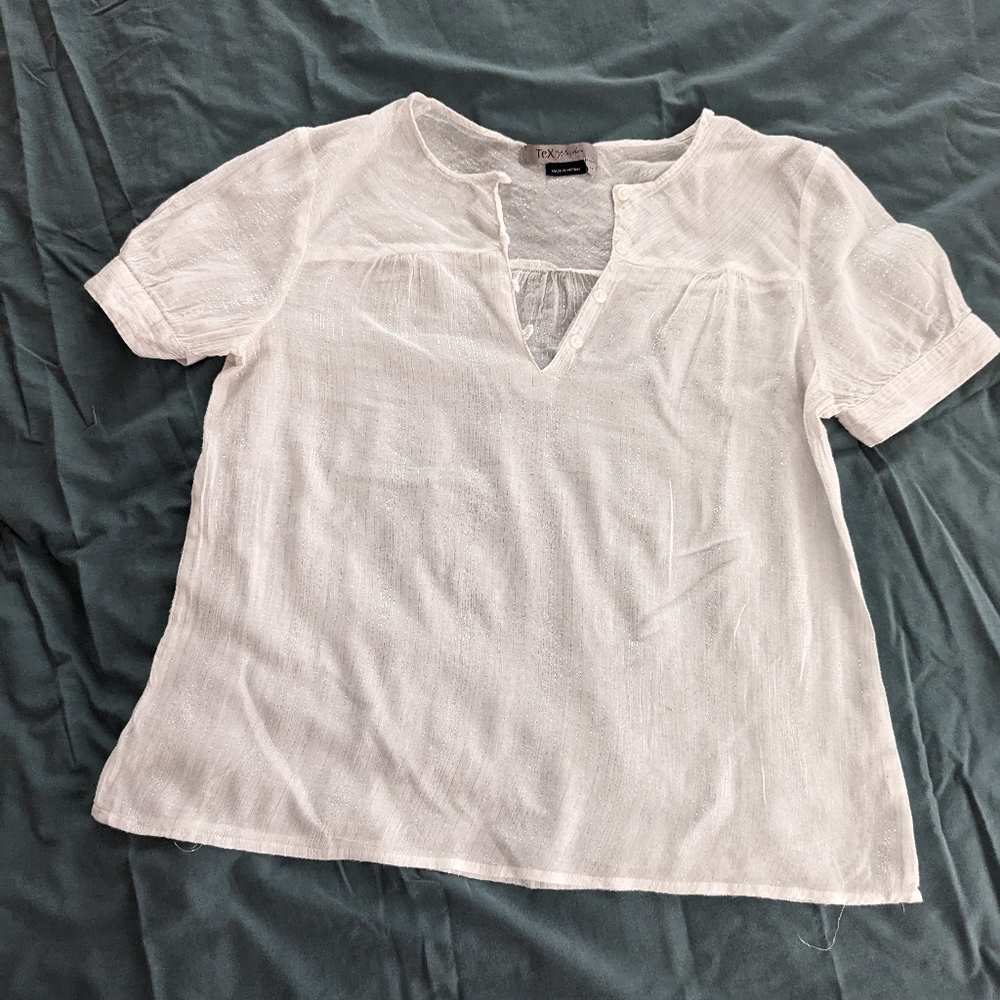 Tex by Max Azria Silver Threaded Top